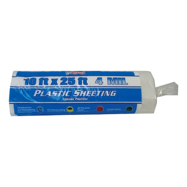 Film-Gard Plastic Sheeting 4 mil X 10 ft. W X 25 ft. L Polyethylene Clear 1 pk 626170 - main